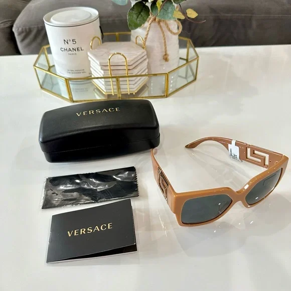 Versace Oversized Square Acetate Sunglasses NUDE COLOR Versace Oversized Square Acetate Sunglasses NUDE COLOR main image 2